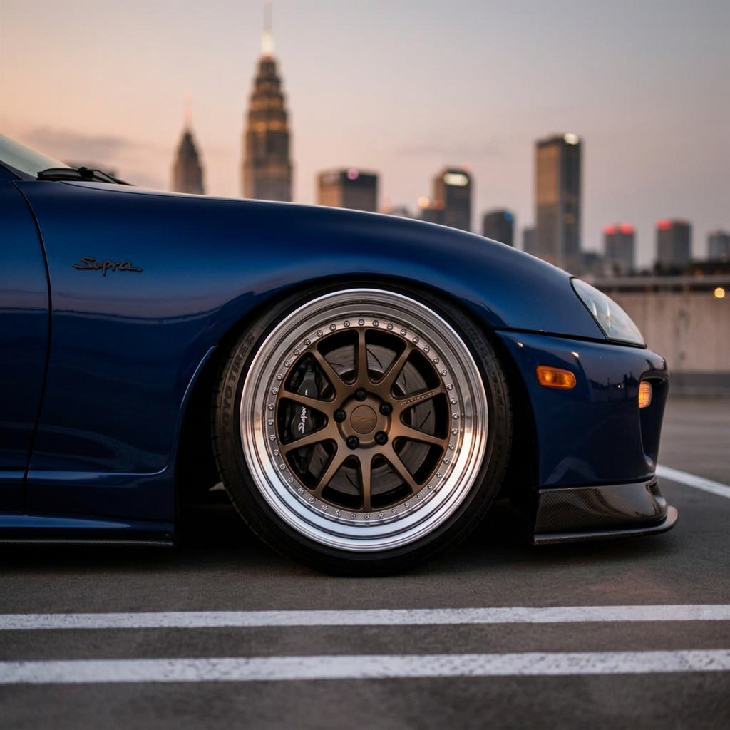 Riveted widebody flare and forged bronze wheel