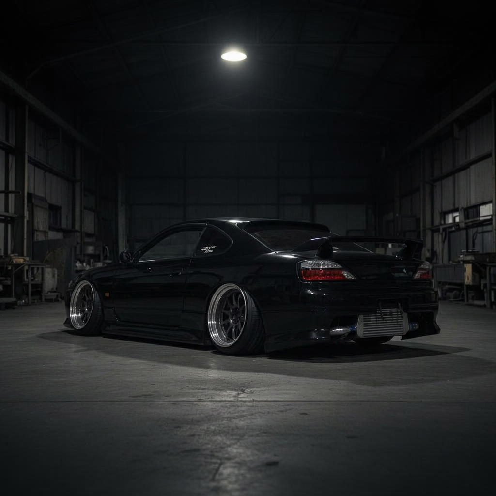 Silvia S15 rear three-quarter in a warehouse